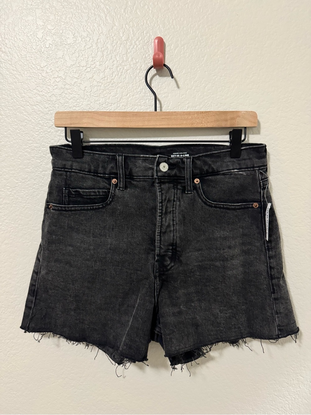 Old Navy Black High-Rise Cutoff Denim Shorts